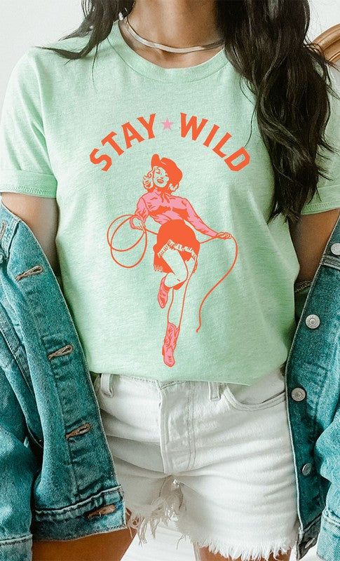 Vintage Stay Wild Cowgirl Graphic Tee PLUS - Aaria Tees