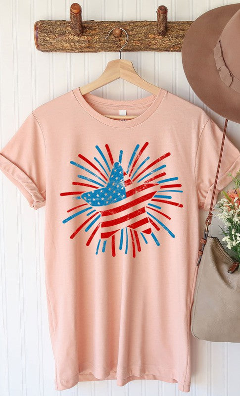Retro Patriotic Star Graphic Tee - Aaria Tees