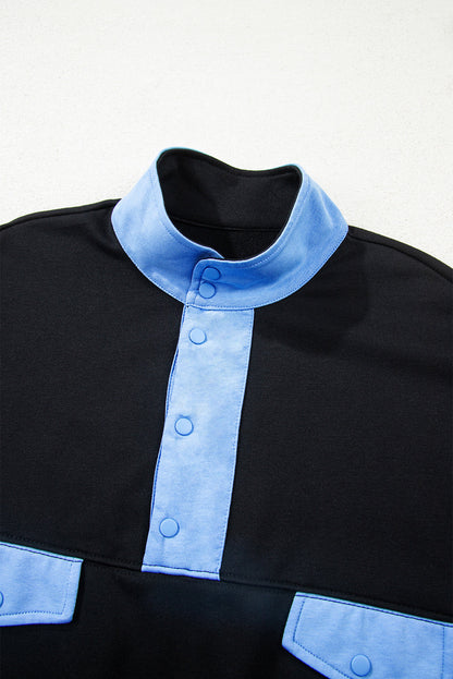 Colorblock Patchwork Pullover and Shorts Set