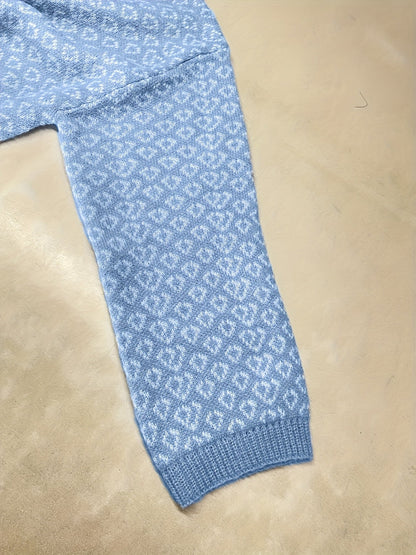 Cozy Light Blue Plus Size Soft Pullover Sweater