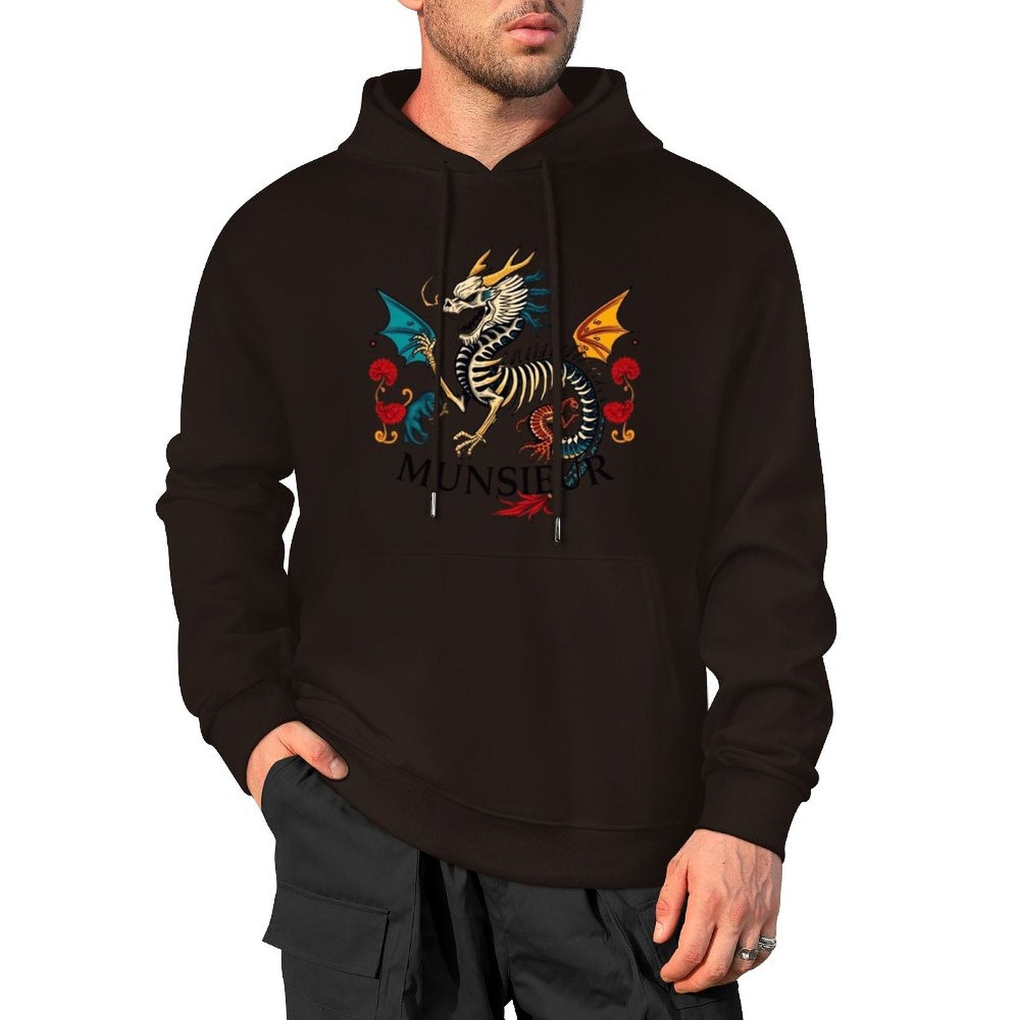 Munsieur Inferno Crest: Dragon Hoodie for Men