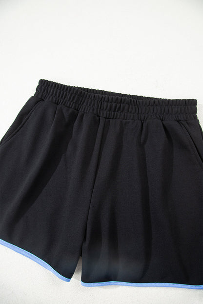 Colorblock Patchwork Pullover and Shorts Set