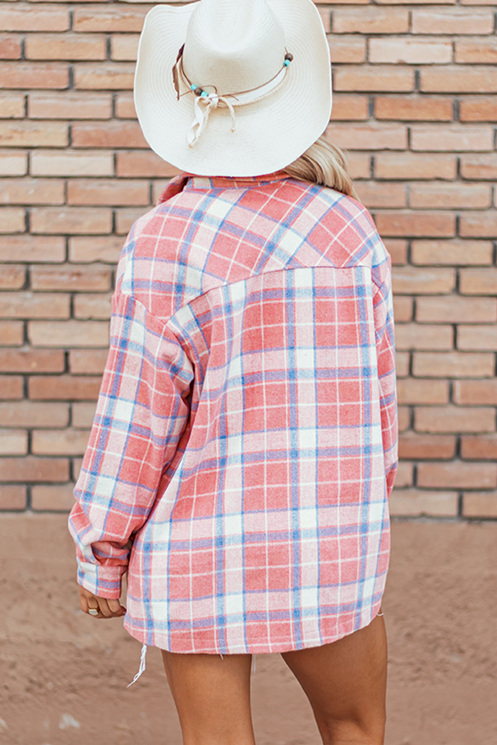 Natalie Plaid Button Up Shacket - Aaria Tees Aaria Tees