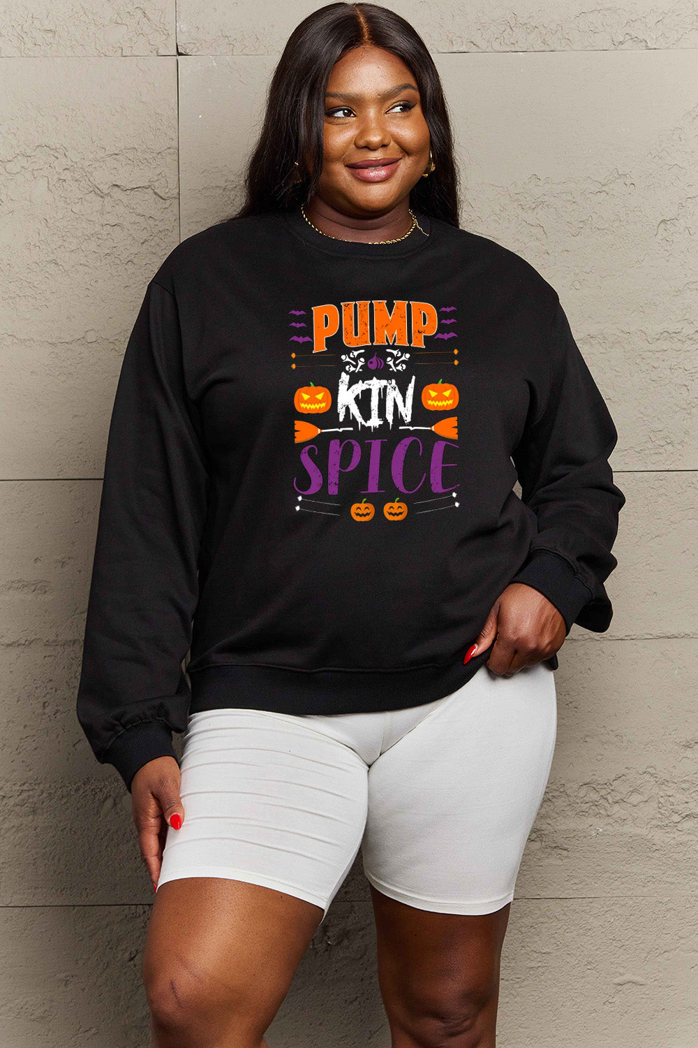 Simply Love Full Size PUMPKIN SPICE Graphic Sweatshirt - Aaria Tees