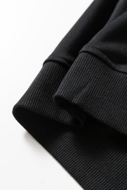 Patchwork Contrast Piping Pullover and Mini Skirt Set