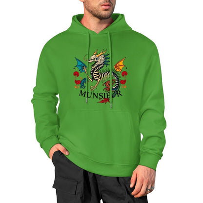 Munsieur Inferno Crest: Dragon Hoodie for Men