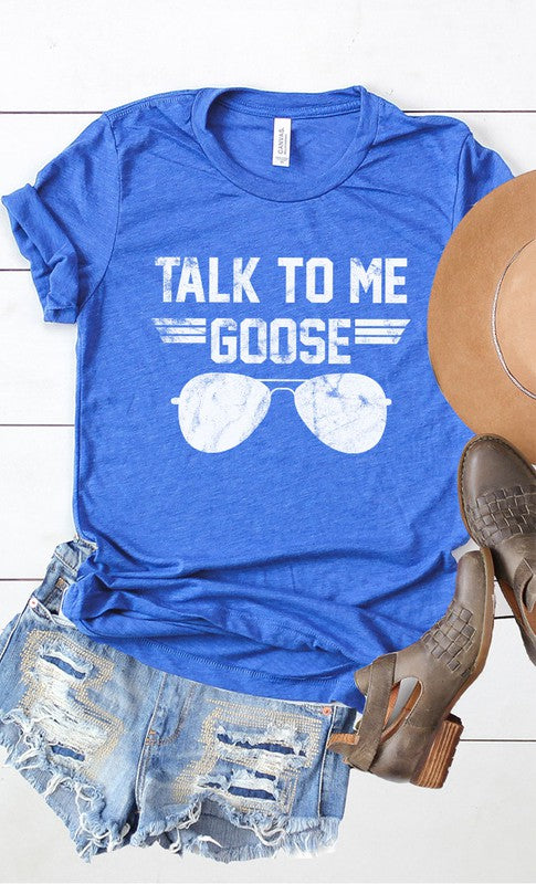 Talk to Me Goose White Ink Graphic Tee - Aaria Tees