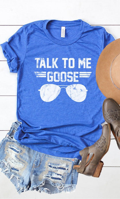 Talk to Me Goose White Ink Graphic Tee - Aaria Tees