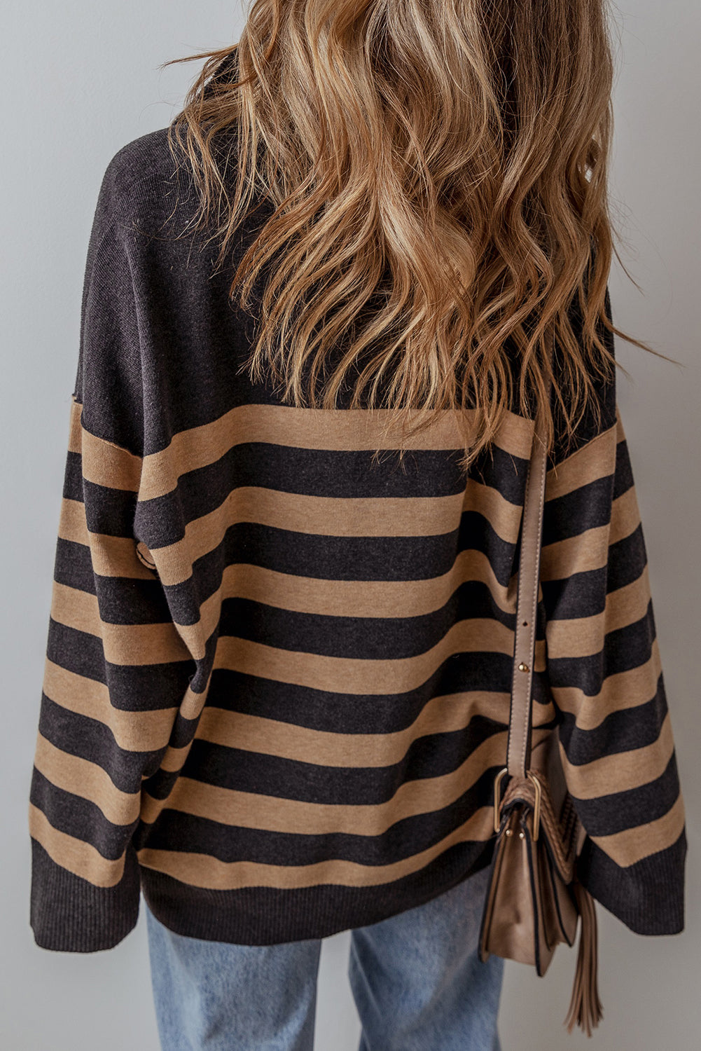 Adeline Stripe Oversized Sweater - Aaria Tees