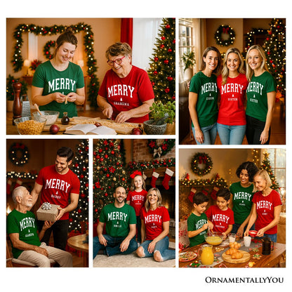 Merry Uncle Retro Christmas T-Shirt, Matching Family Holiday Tee