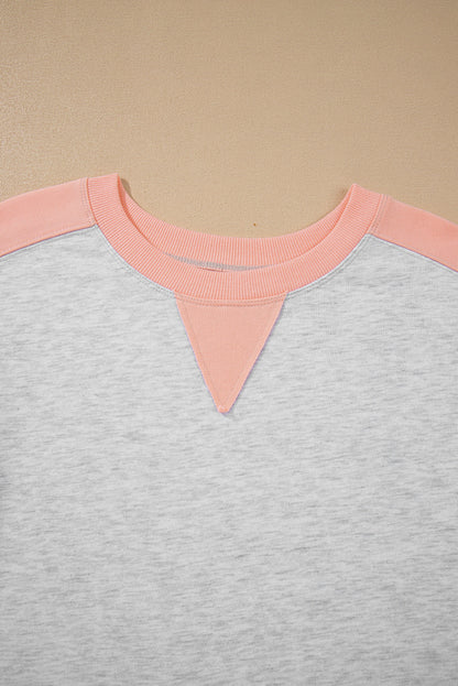 Plus Size Colorblock Pullover and Shorts Set