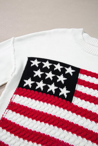 Lakelyn American Flag Sweater - Aaria Tees