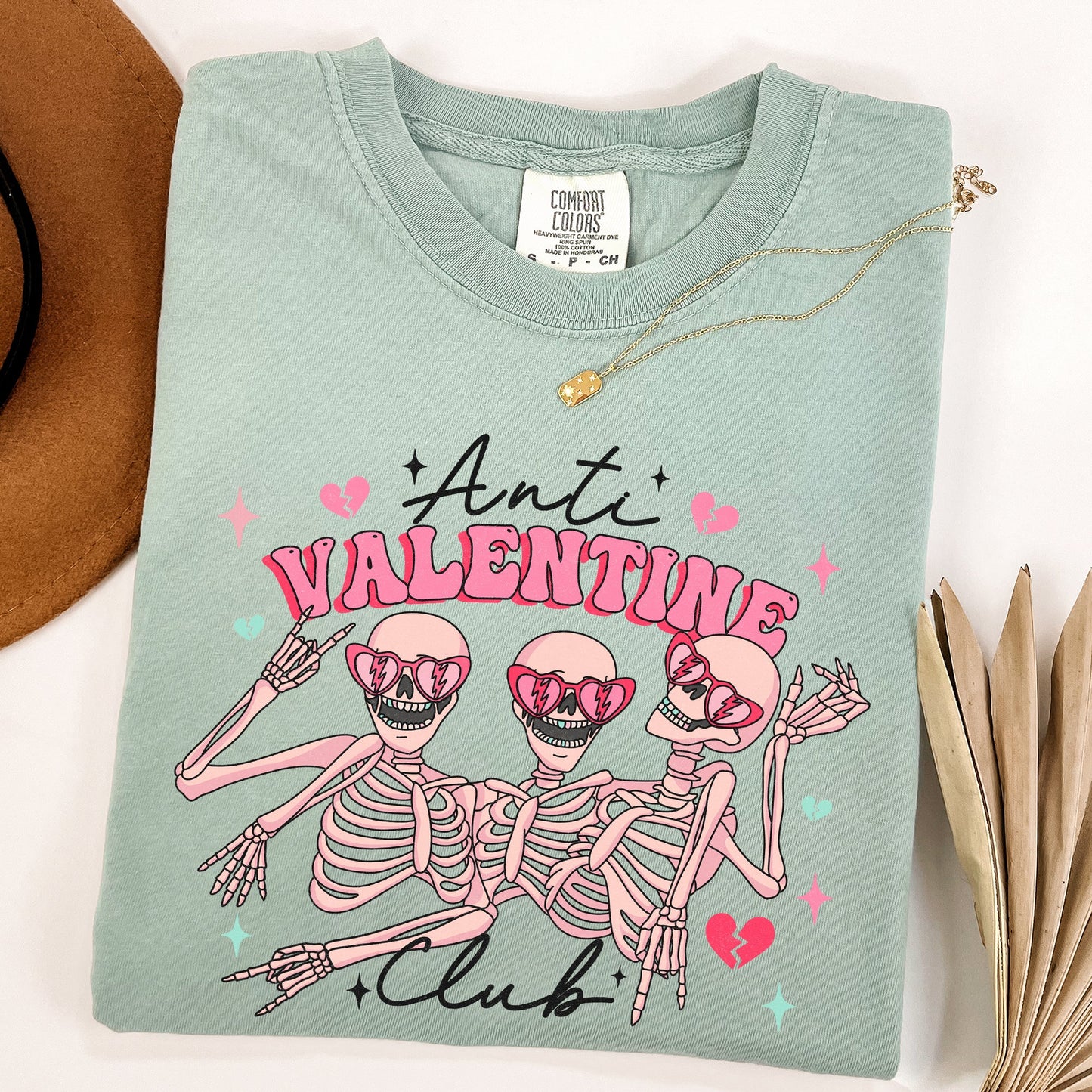 Anti Valentine's Club, Skeleton, Comfort Colors Tshirt, Valentine's Day