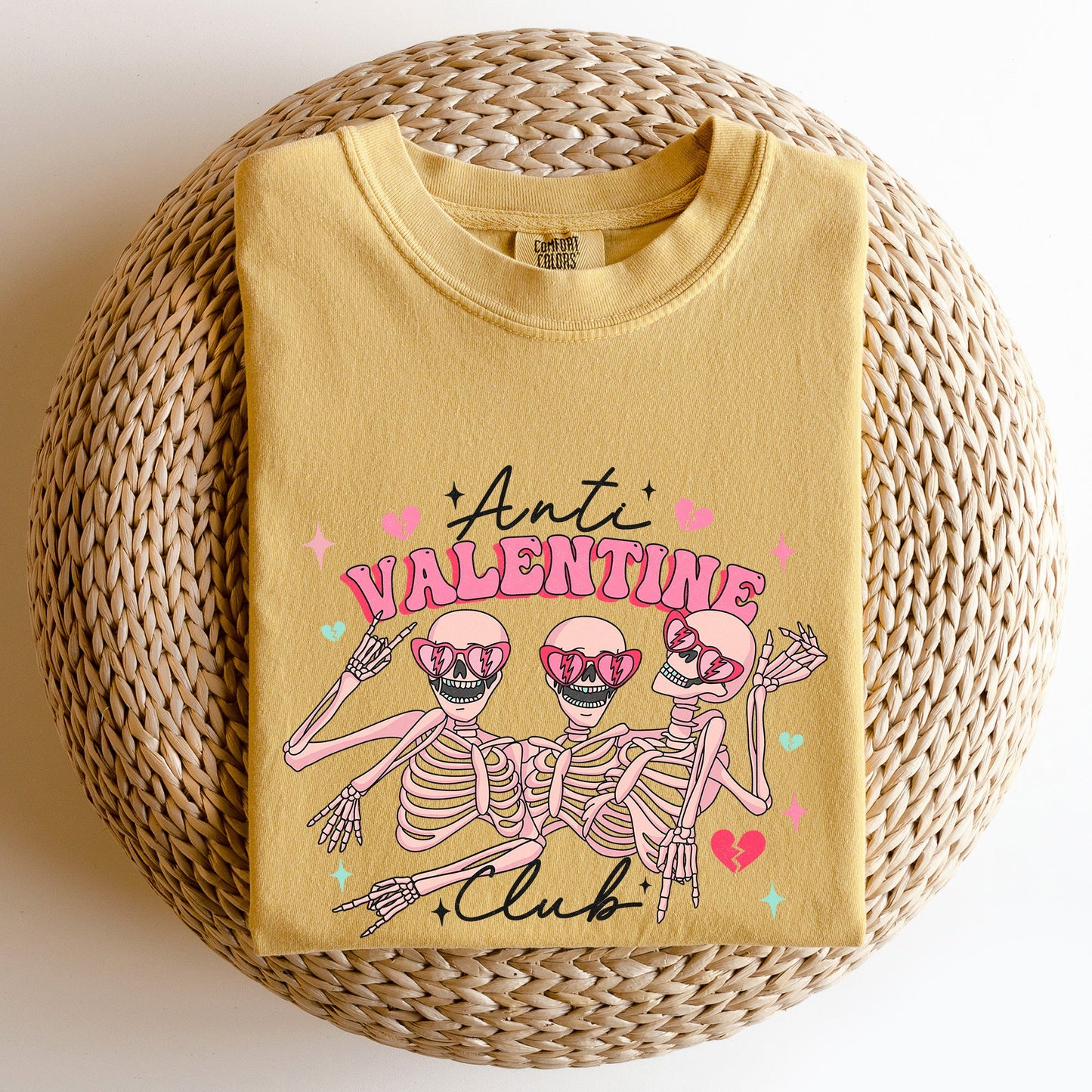 Anti Valentine's Club, Skeleton, Comfort Colors Tshirt, Valentine's Day