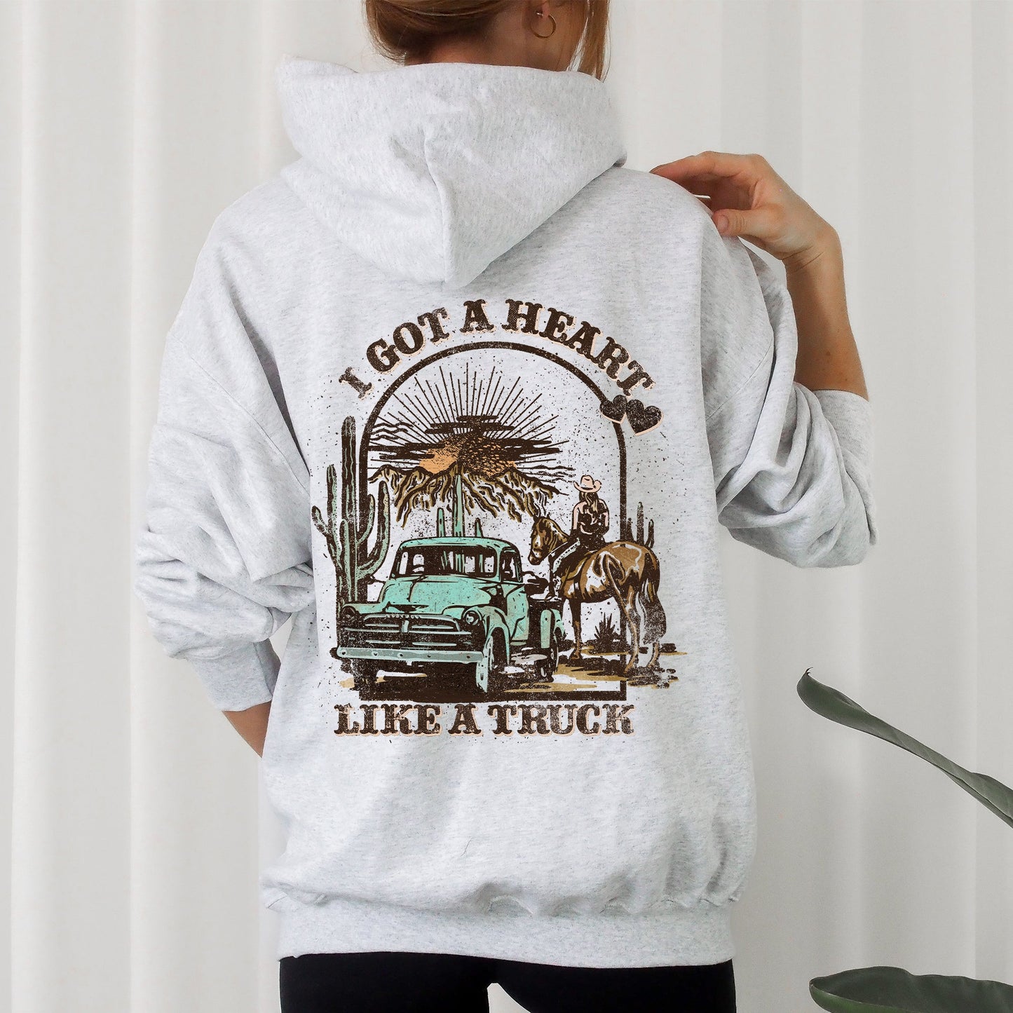 I Got A Heart Like A Truck, Hooded Sweatshirt, Hoodie, Country Music, Western, Valentine's Day