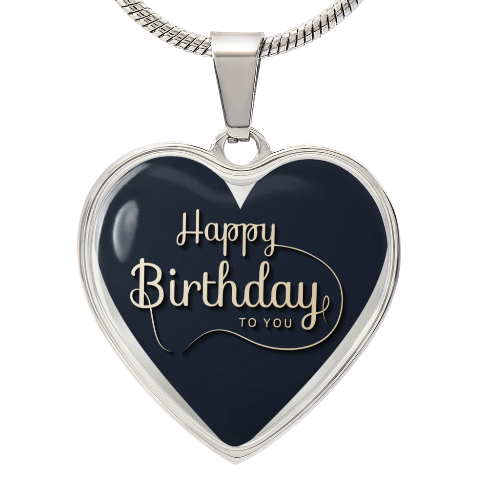Happy Birthday to You Black Heart Graphic Necklace