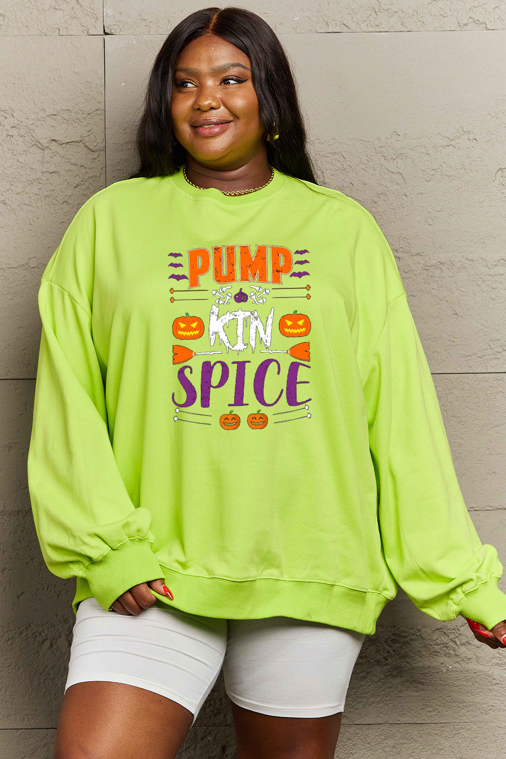 Simply Love Full Size PUMPKIN SPICE Graphic Sweatshirt - Aaria Tees