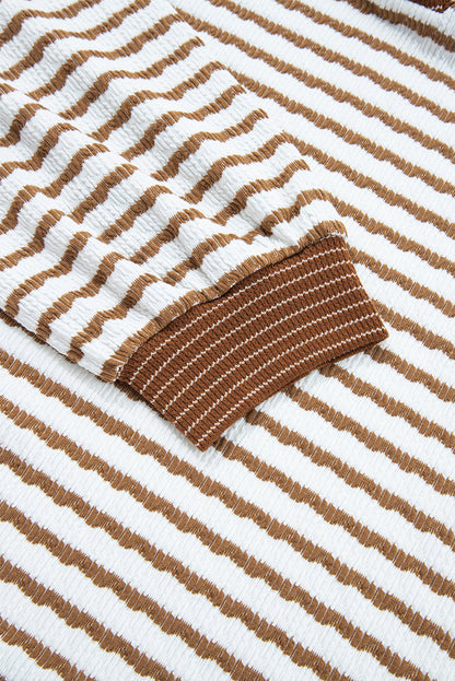 Plus Size Stripe V-Neck Pullover and Drawstring Pants Set