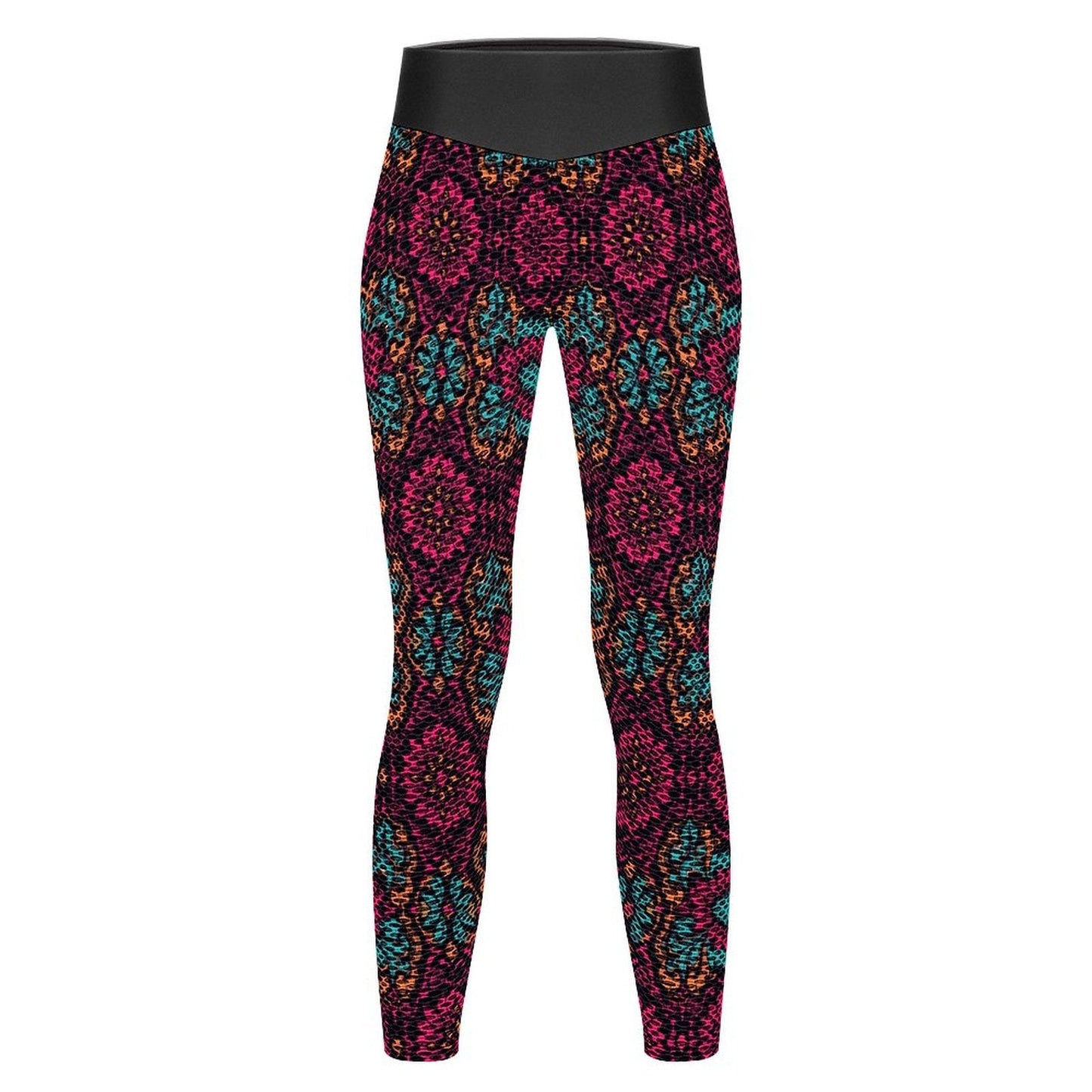 Munsieur Custom Printed Honeycomb Textured Yoga Leggings for Women