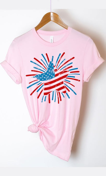 Retro Patriotic Star Graphic Tee - Aaria Tees