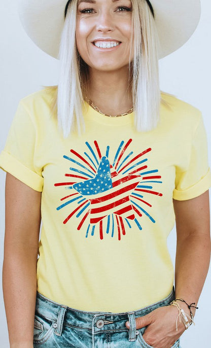 Retro Patriotic Star Graphic Tee - Aaria Tees