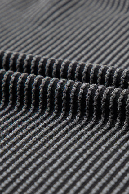 Solid Corded Short Sleeve Tee and Shorts Set