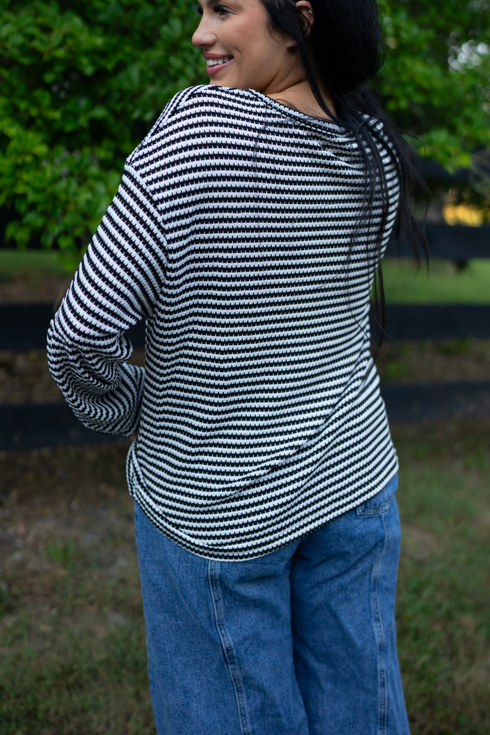 Elouise Stripe Long Sleeve Top - Aaria Tees