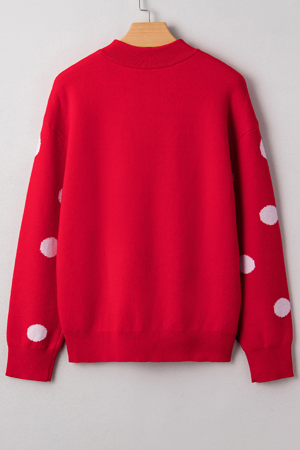 Red Dahlia LET IT SNOW Christmas Dotty Sleeve Loose Sweater