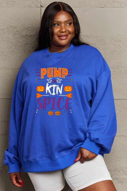 Simply Love Full Size PUMPKIN SPICE Graphic Sweatshirt - Aaria Tees