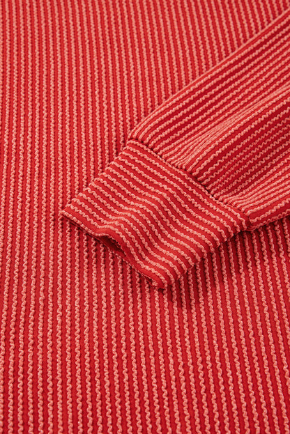 Christmas Merry Corded Knit Long Sleeve Top