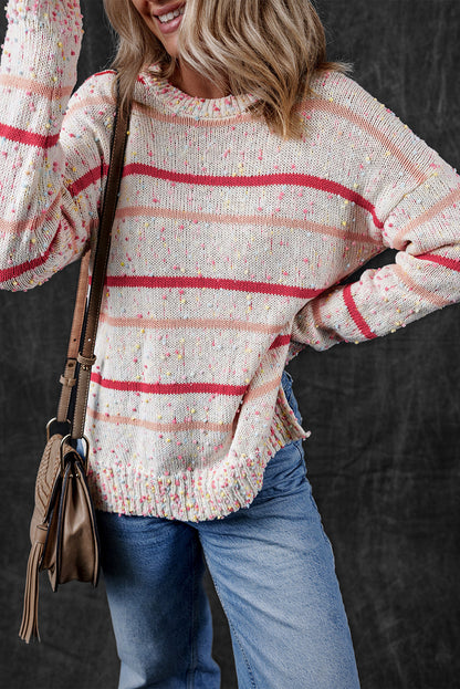 Ruthie Striped Confetti Knit Sweater - Aaria Tees