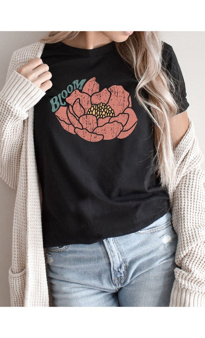 Retro Bloom Floral Graphic Tee PLUS - Aaria Tees