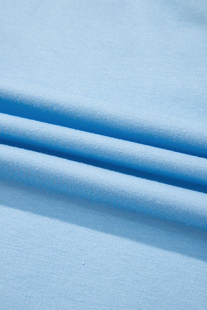 Solid V-Neck Tee and Drawstring Shorts Set