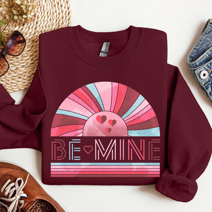 Be Mine, Retro Sunset, Sweatshirt, Valentine's Day