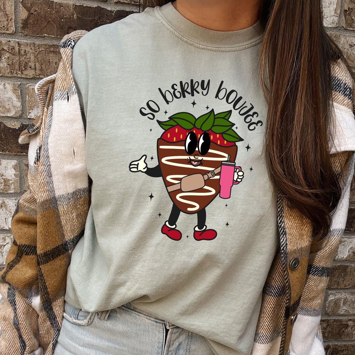 So Berry Boujee, Chocolate Strawberry, Bougie, Comfort Colors Tshirt, Valentine's Day