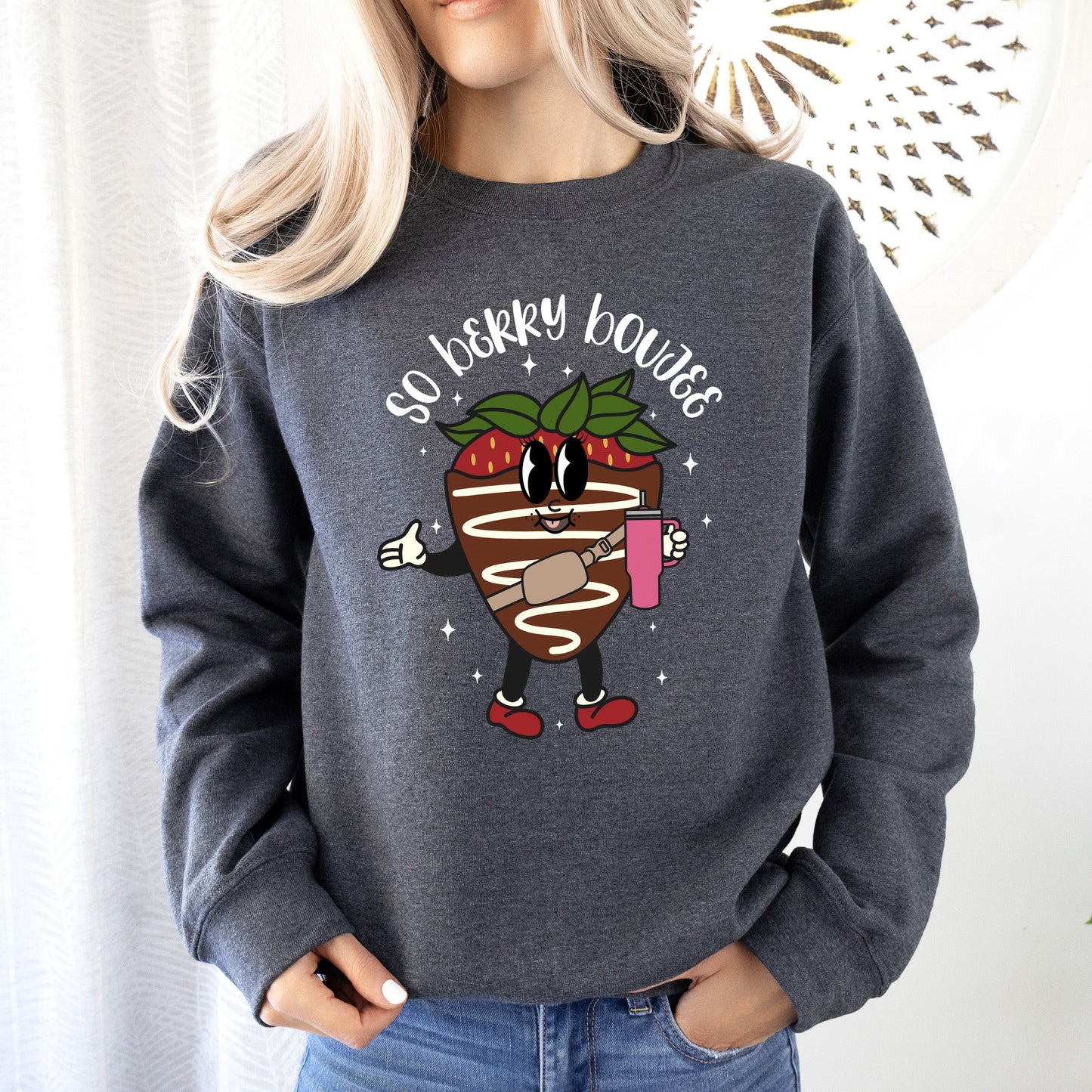 So Berry Boujee, Chocolate Strawberry, Bougie, Sweatshirt, Valentine's Day