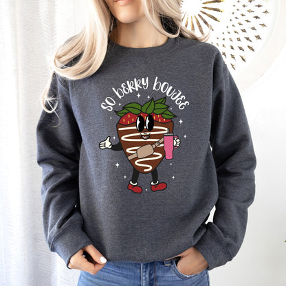 So Berry Boujee, Chocolate Strawberry, Bougie, Sweatshirt, Valentine's Day