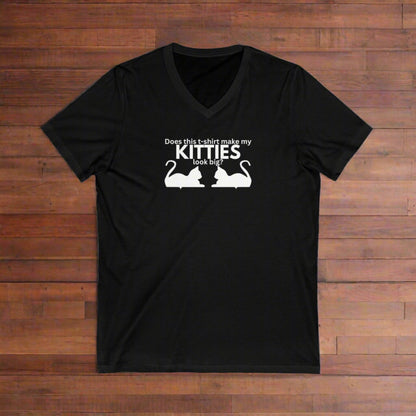 Big Kitties Unisex Jersey Short Sleeve V-Neck Tee