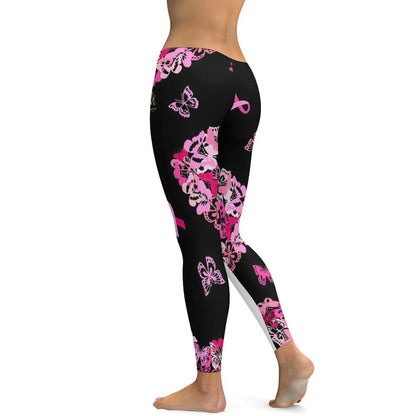 Munsieur Sculpting Leggings for Women - Pink Butterfly