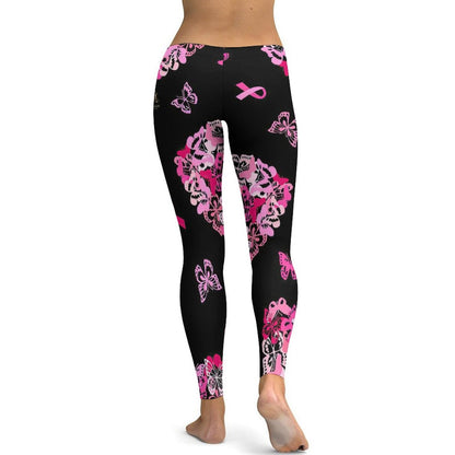 Munsieur Sculpting Leggings for Women - Pink Butterfly