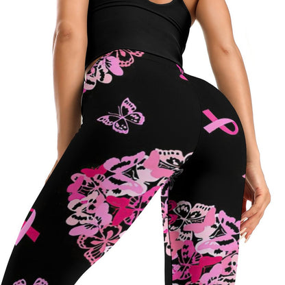 Munsieur Sculpting Leggings for Women - Pink Butterfly