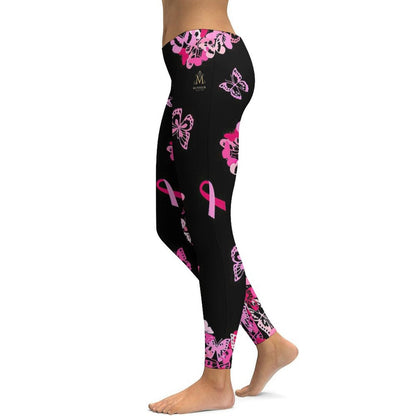 Munsieur Sculpting Leggings for Women - Pink Butterfly