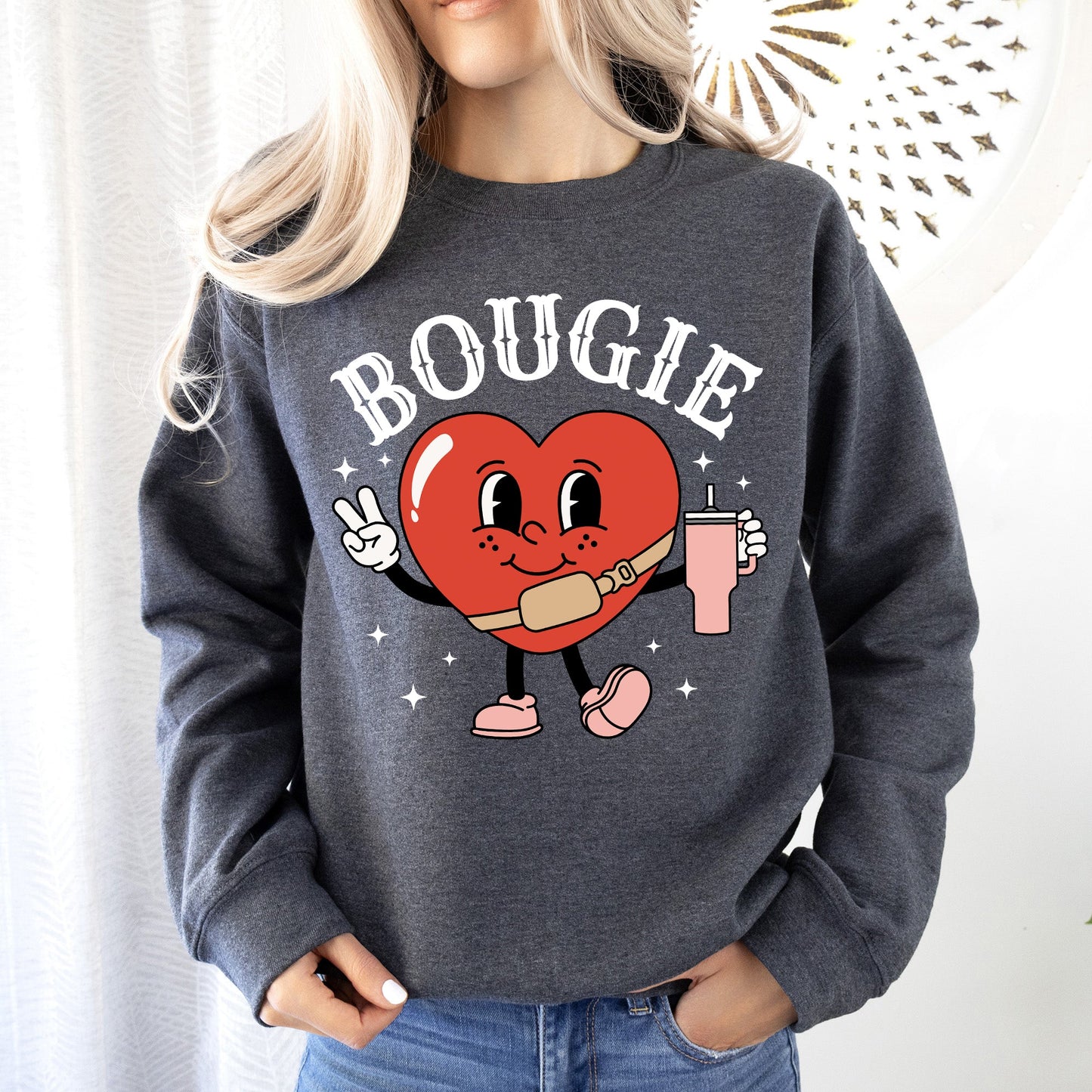 Bougie Heart, Boujee, Sweatshirt, Valentine's Day