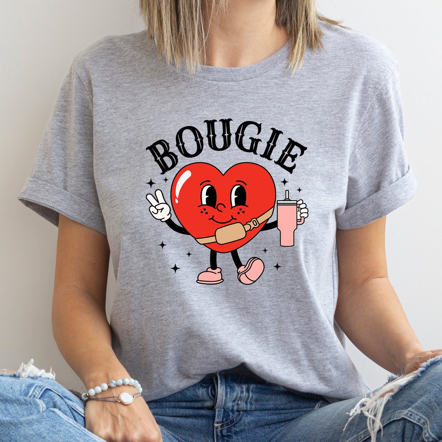 Bougie Heart, Boujee, Super Soft Tshirt, Valentine's Day