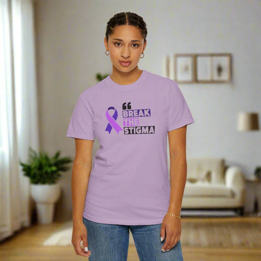 Break the Stigma Unisex Garment-Dyed T-Shirt for Epilepsy Awareness Tee
