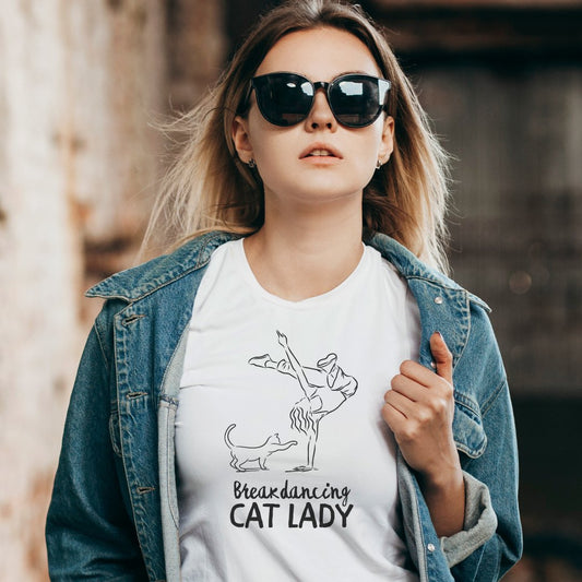 Breakdancing Cat Lady Softstyle Tee