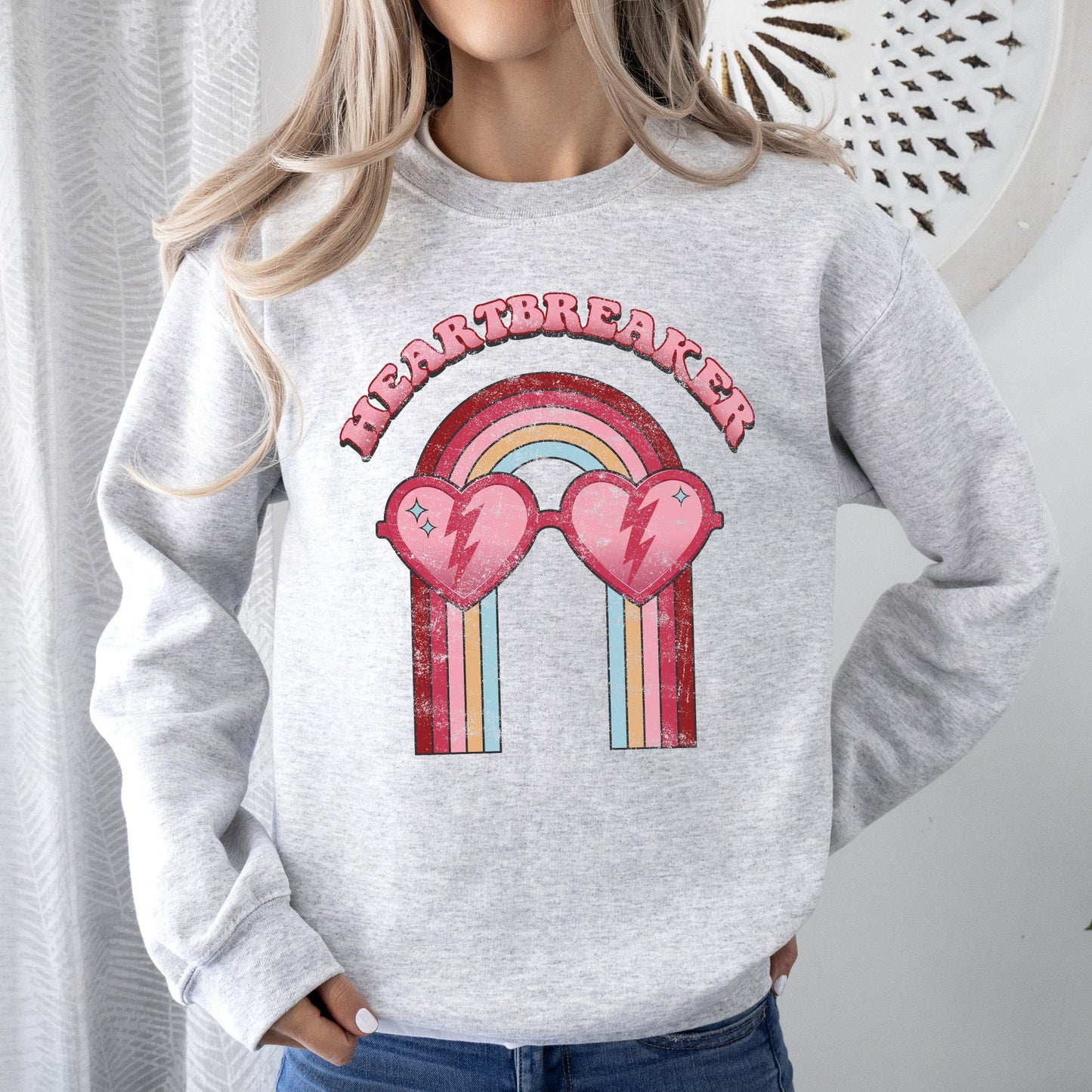 Heart Breaker, Love, Sunglasses, Retro, Sweatshirt, Valentine's Day
