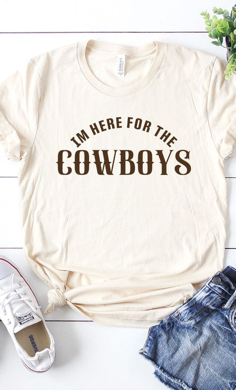 Here For The Cowboys Graphic Tee - Aaria Tees Aaria Tees