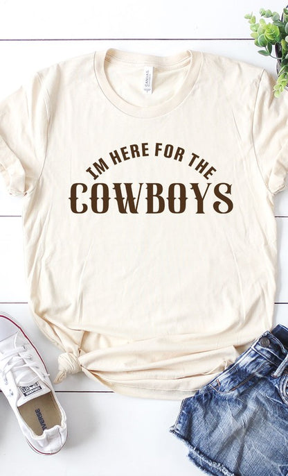 Here For The Cowboys Graphic Tee - Aaria Tees