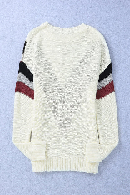 Cecilia Chevron Striped Sweater - Aaria Tees